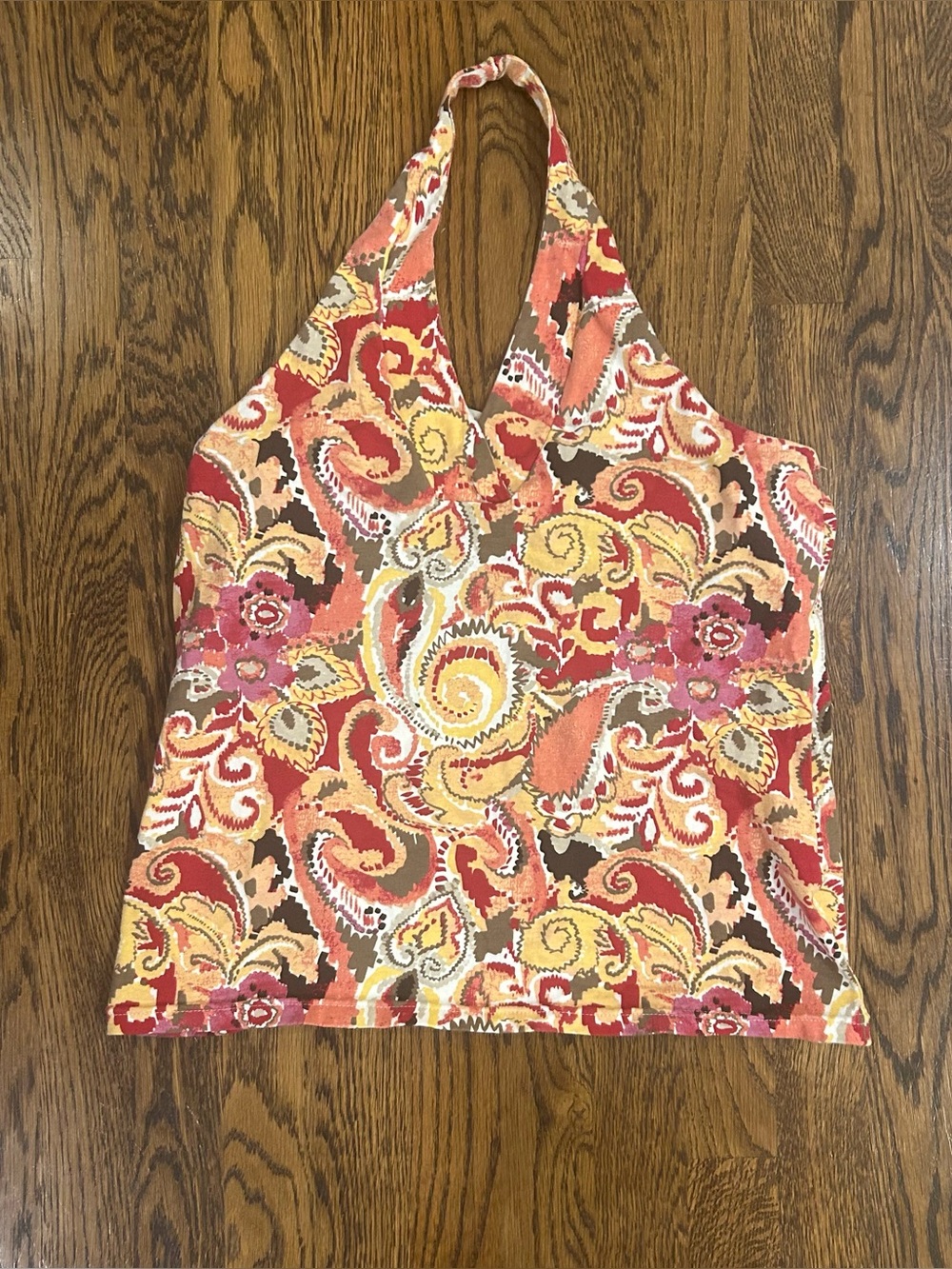 Y2K Bohemian Paisley Halter Top
